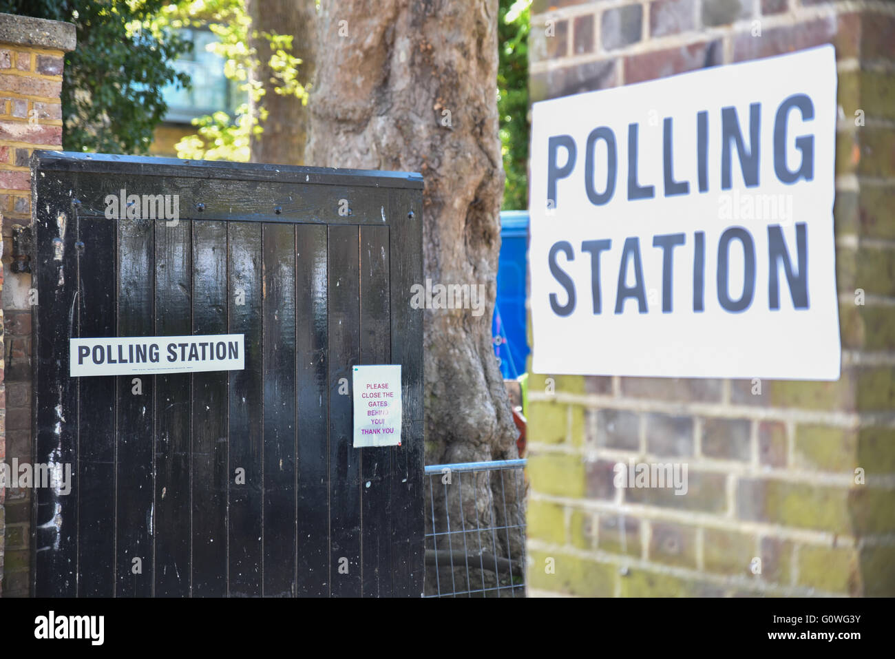 Londra, Regno Unito. Il 5 maggio 2016. Stazioni di polling per il Greater London Assembly elezioni © Matthew Chattle/Alamy Live Foto Stock