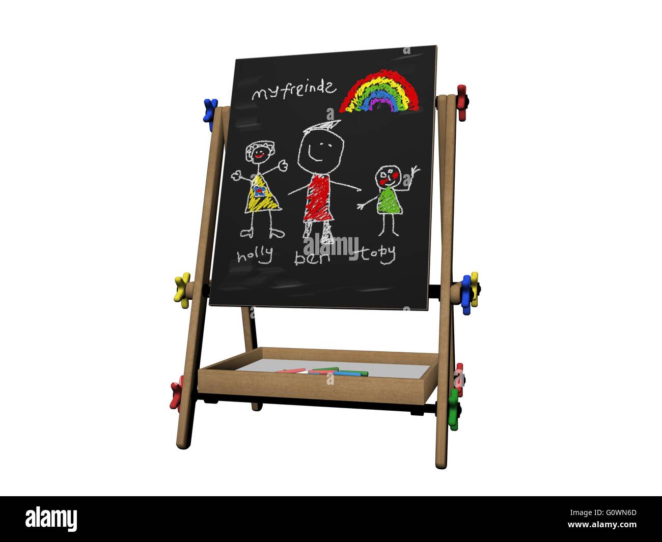 Foto della scuola con il bambino del disegno Foto Stock