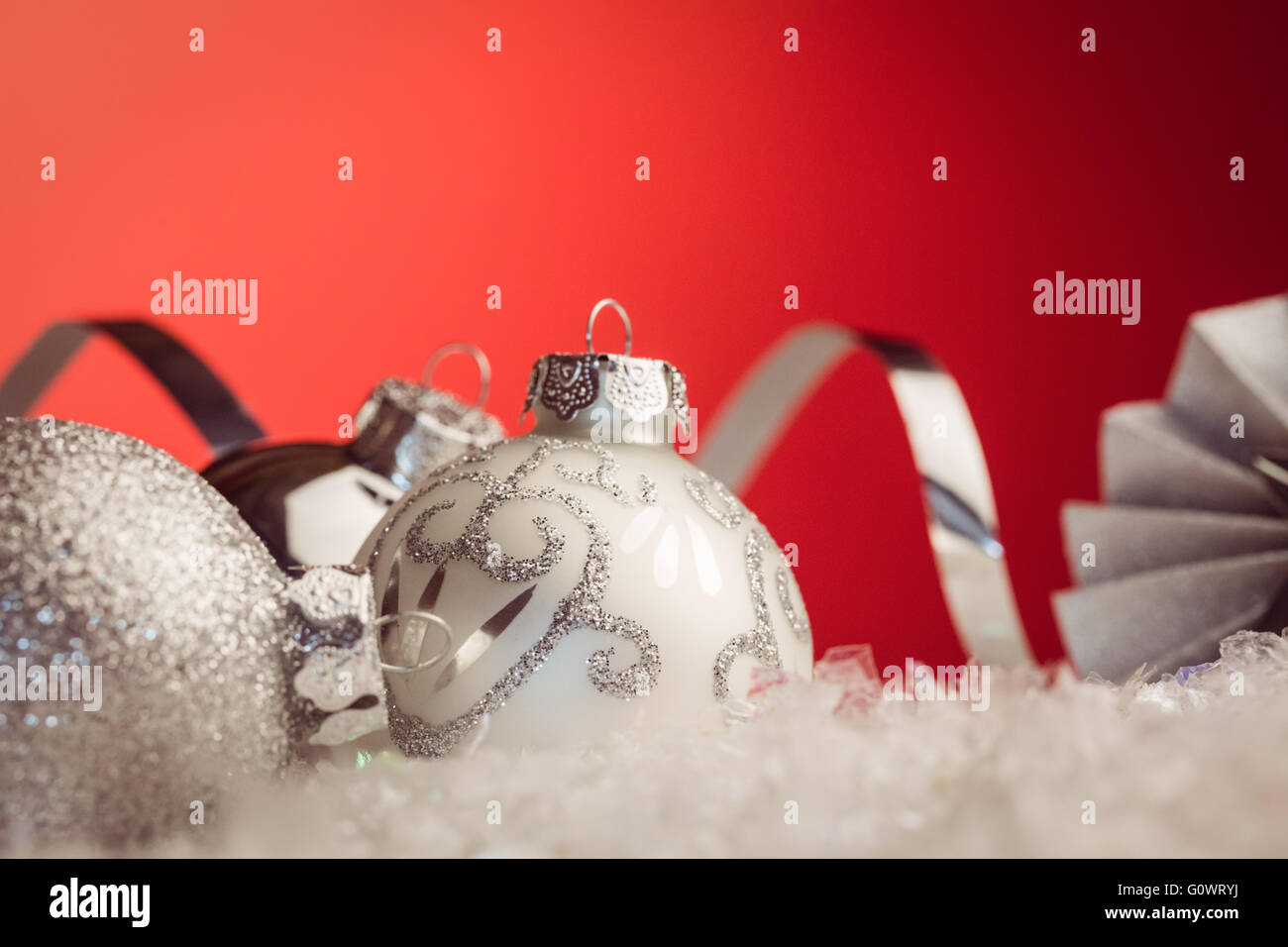 Vista ravvicinata della Pallina natale Foto Stock