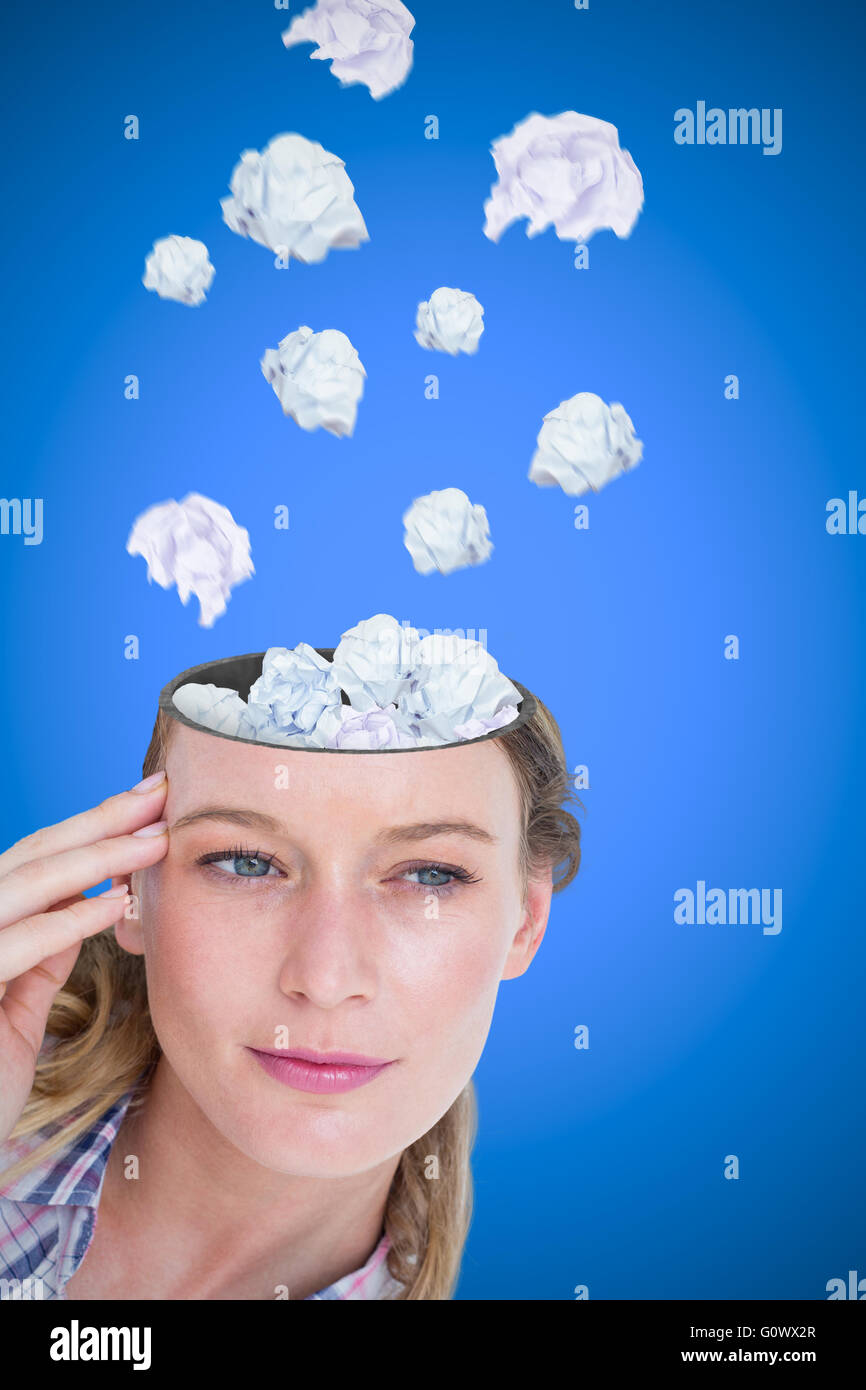 Immagine composita di pensosa pretty hipster Foto Stock