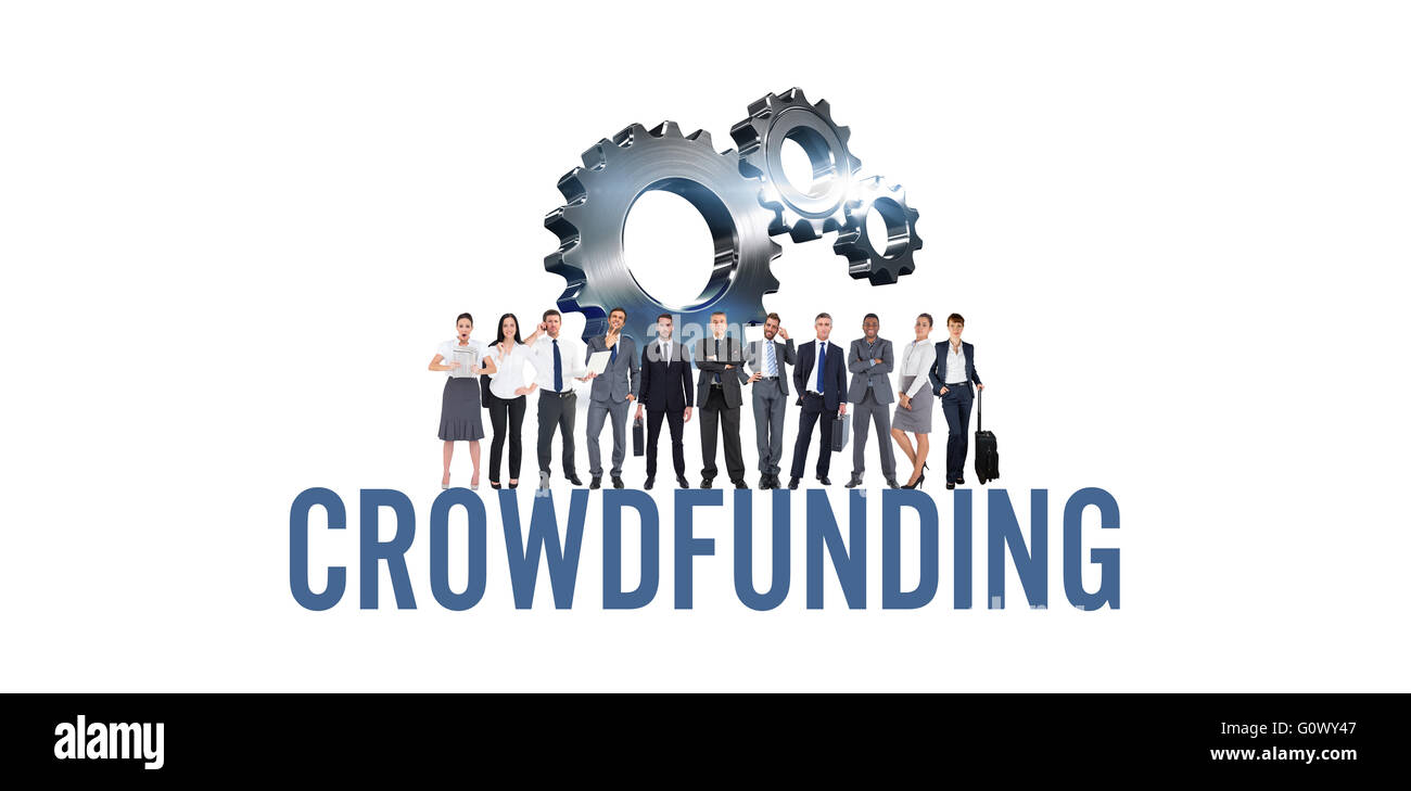 Immagine composita della parola crowdfunding contro uno sfondo bianco Foto Stock
