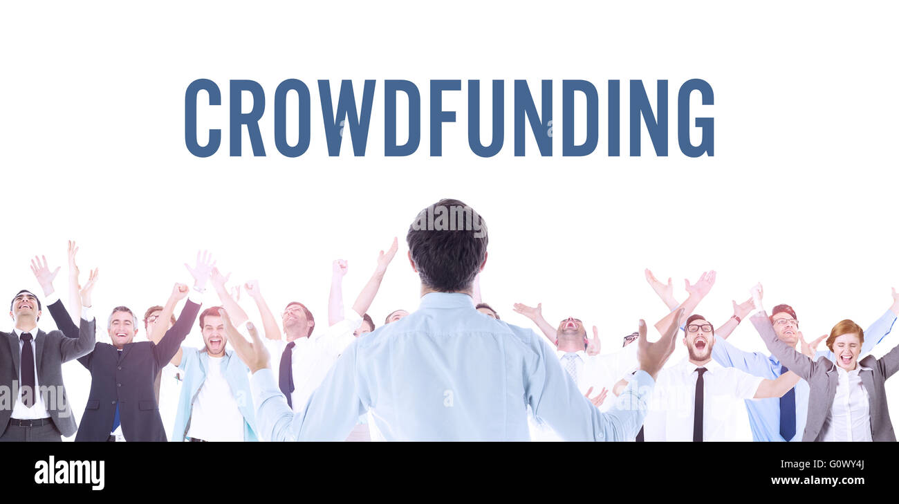 Immagine composita della parola crowdfunding contro uno sfondo bianco Foto Stock