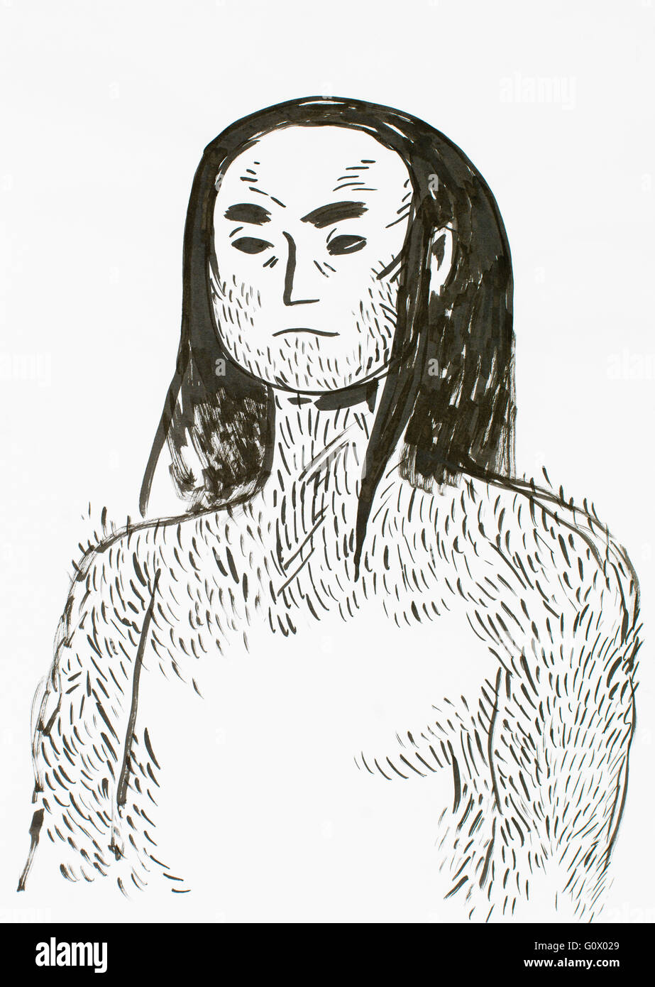 Femmina adulta pittura, colore nero, stato ritratto Foto Stock