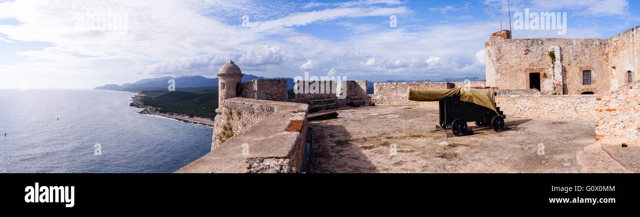 Il San Pedro de la Roca fortezza fu costruita dagli spagnoli per la lotta contro i pirati- Santiago de Cuba, Cuba nel gennaio 2015 Foto Stock