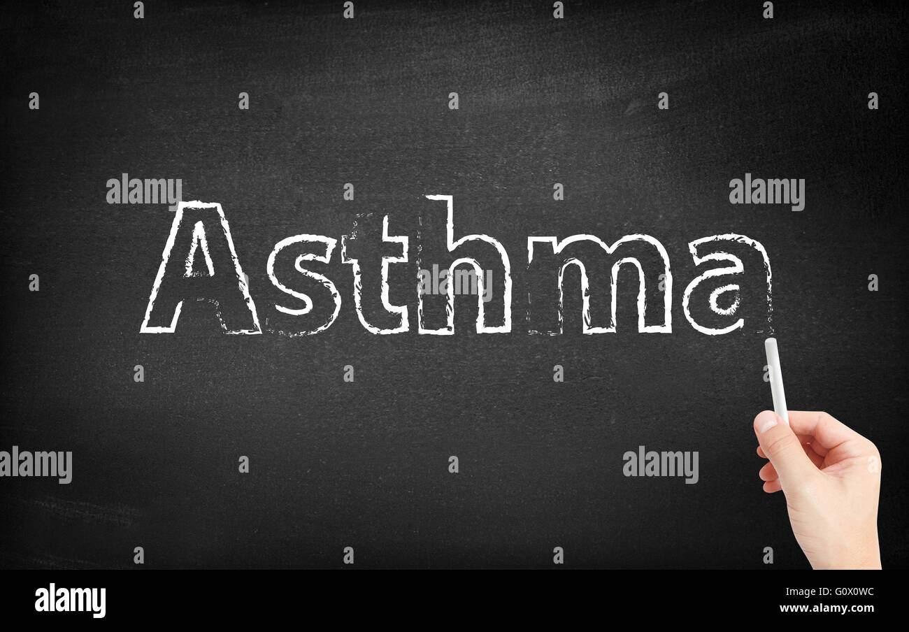 Asma scritti su una lavagna Foto Stock