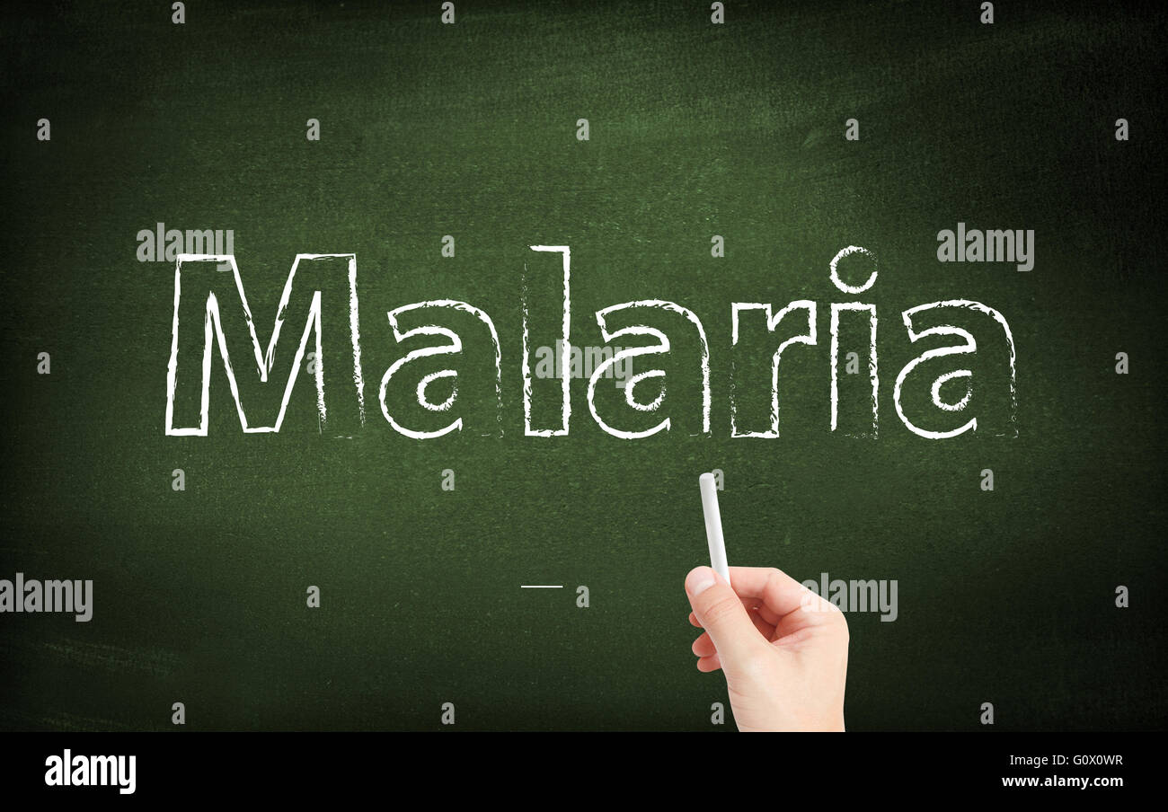 La malaria scritti su una lavagna Foto Stock