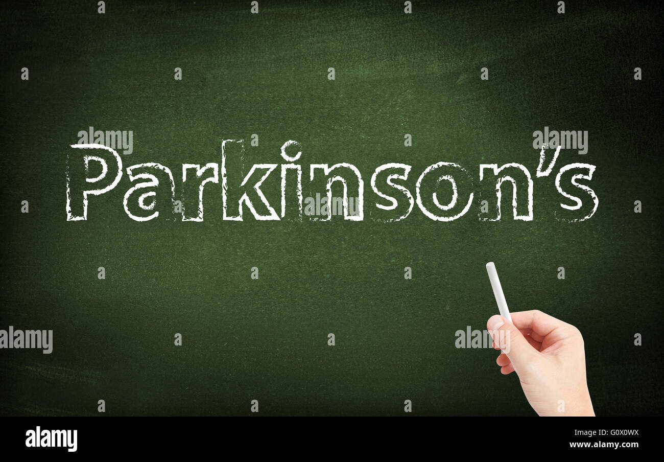Parkinsons scritti su una lavagna Foto Stock