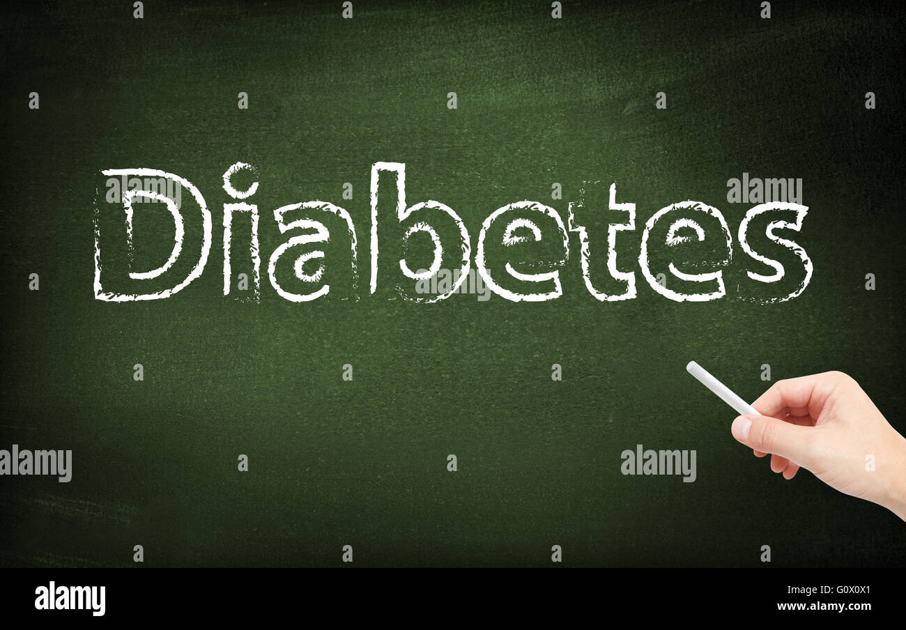 Il Diabete scritto su una lavagna Foto Stock