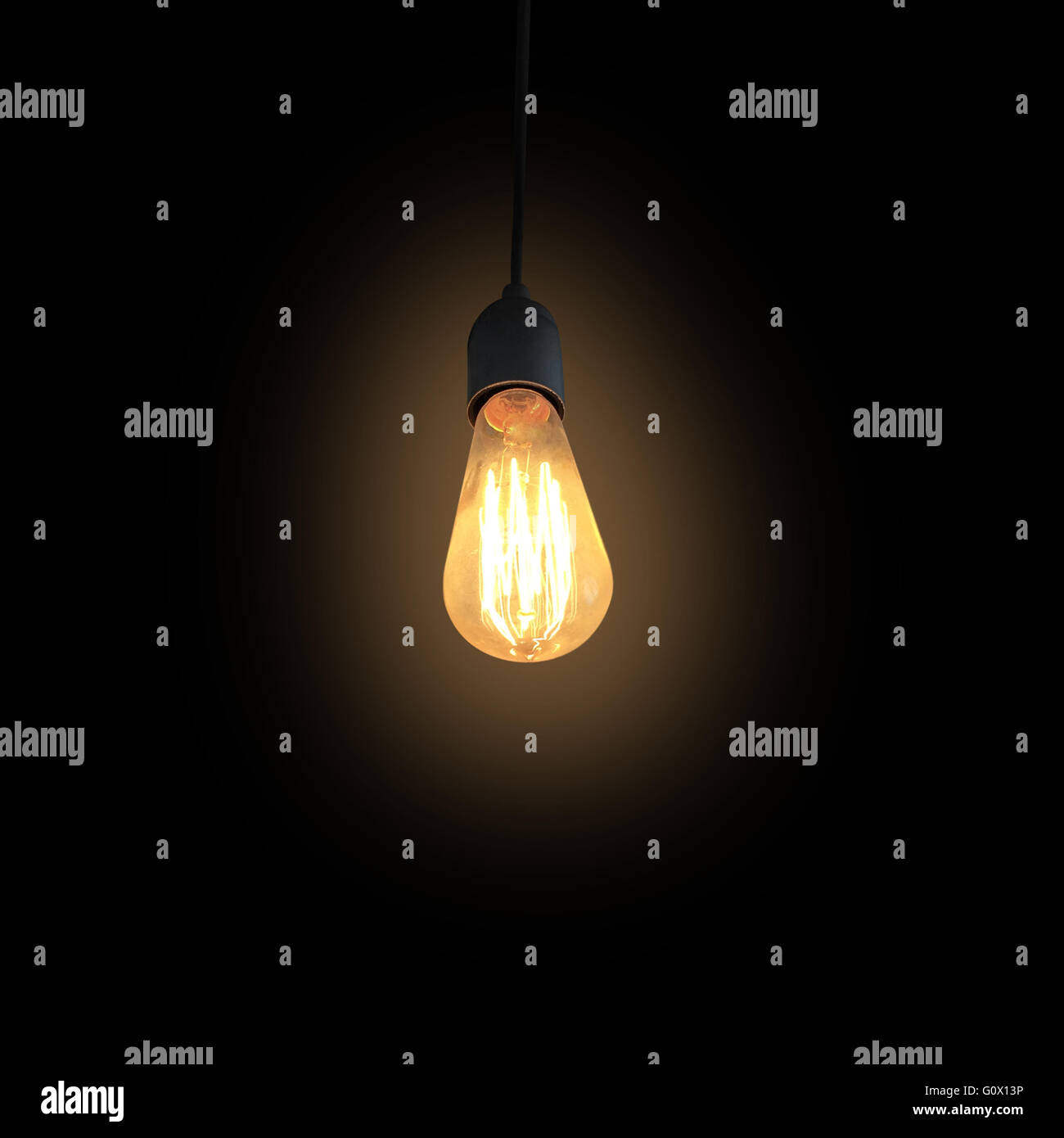 Una lampadina incandescente Foto Stock