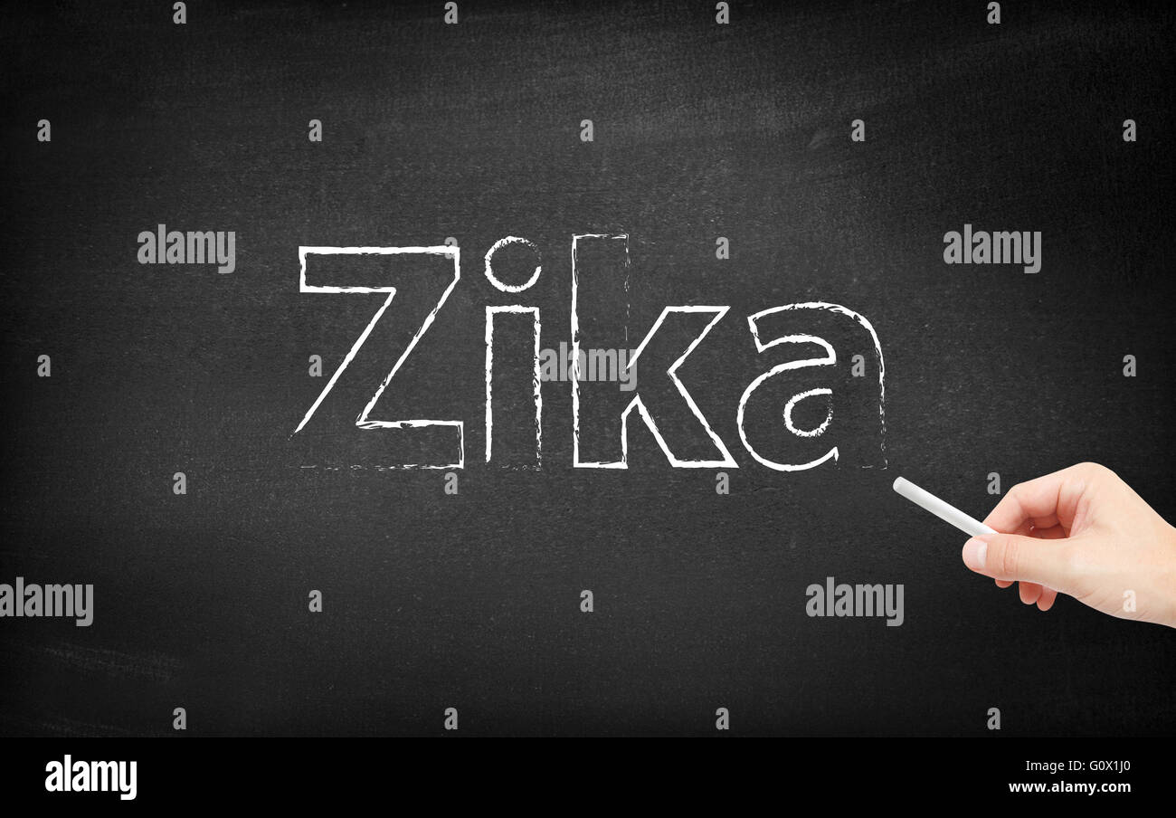 Zika scritti su una lavagna Foto Stock