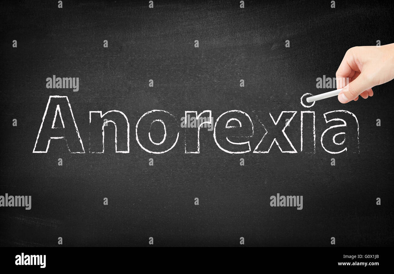 Anoressia scritti su una lavagna Foto Stock