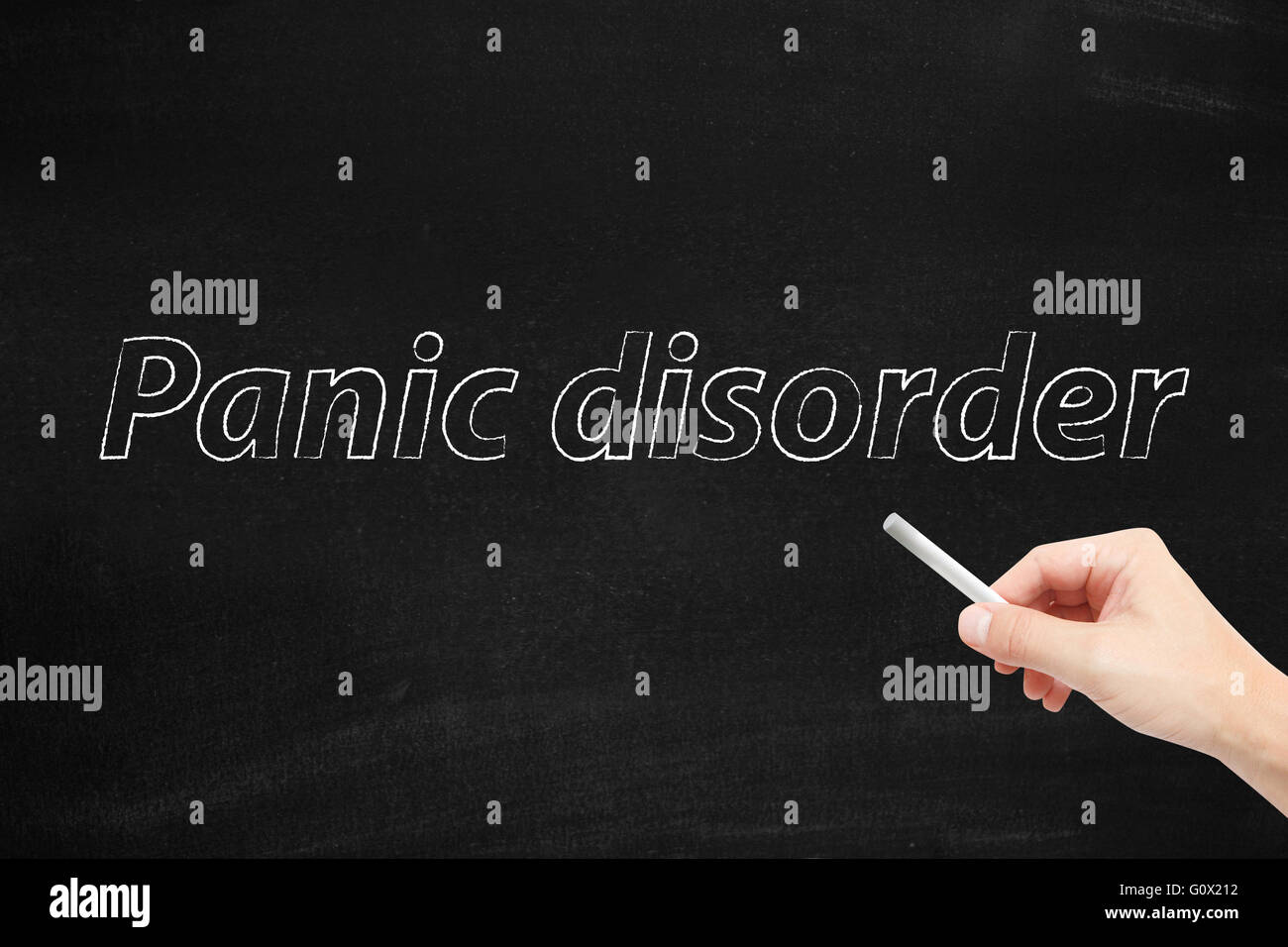Il disturbo da panico scritto su una lavagna Foto Stock