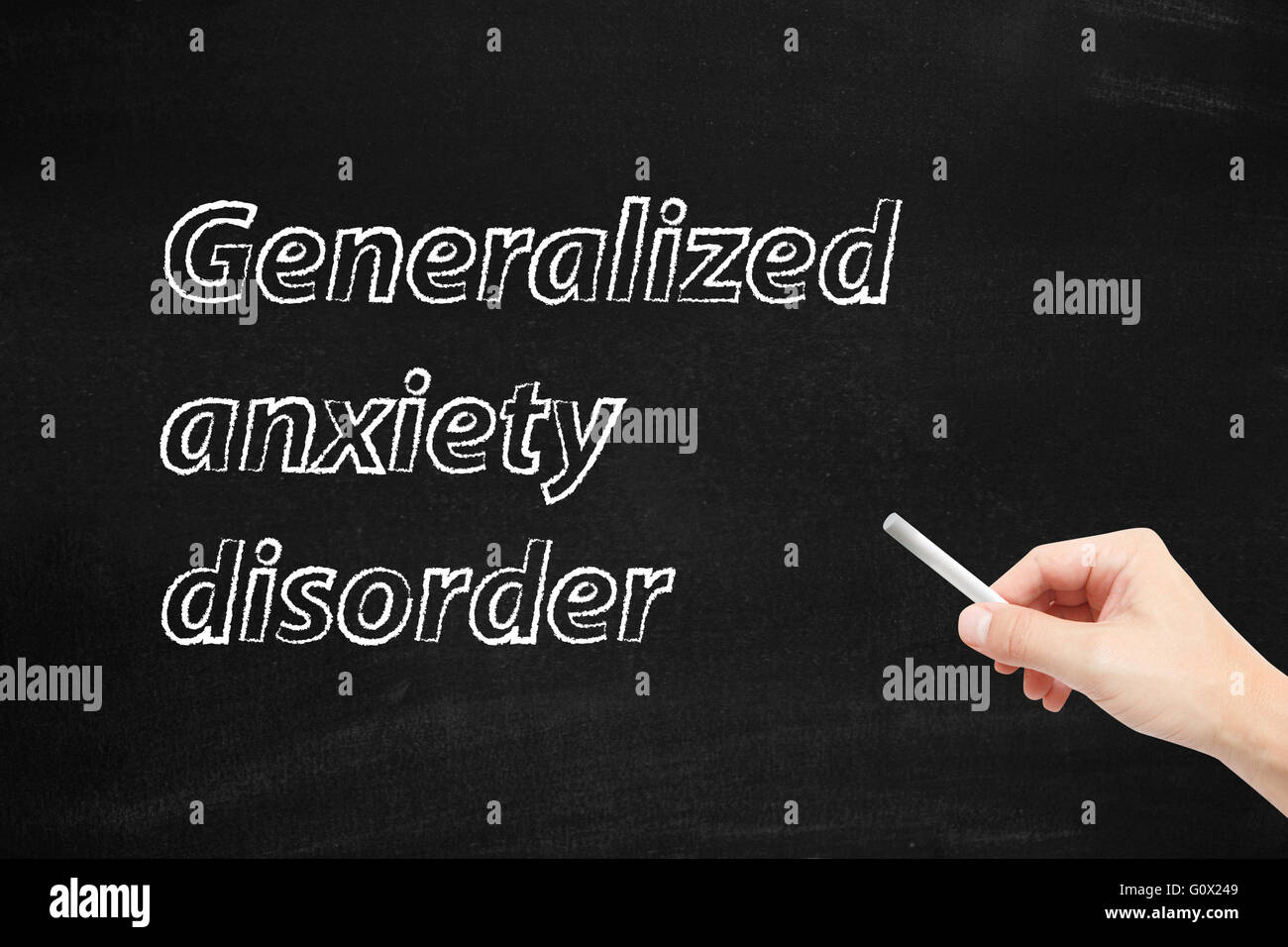 Disturbi da ansia generalizzati scritti su una lavagna Foto Stock