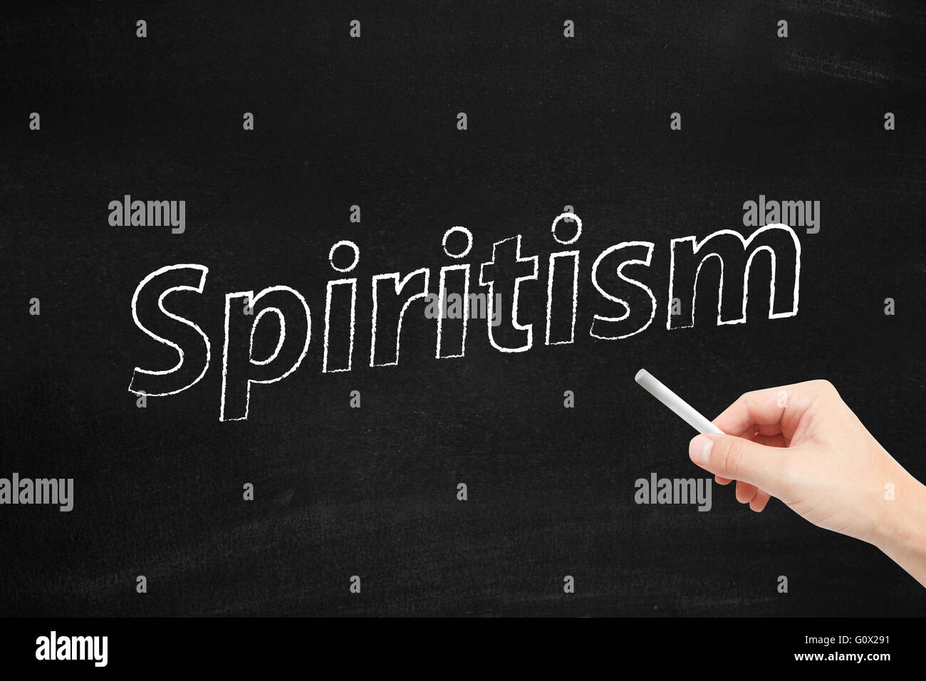 Lo spiritismo scritti su una lavagna Foto Stock