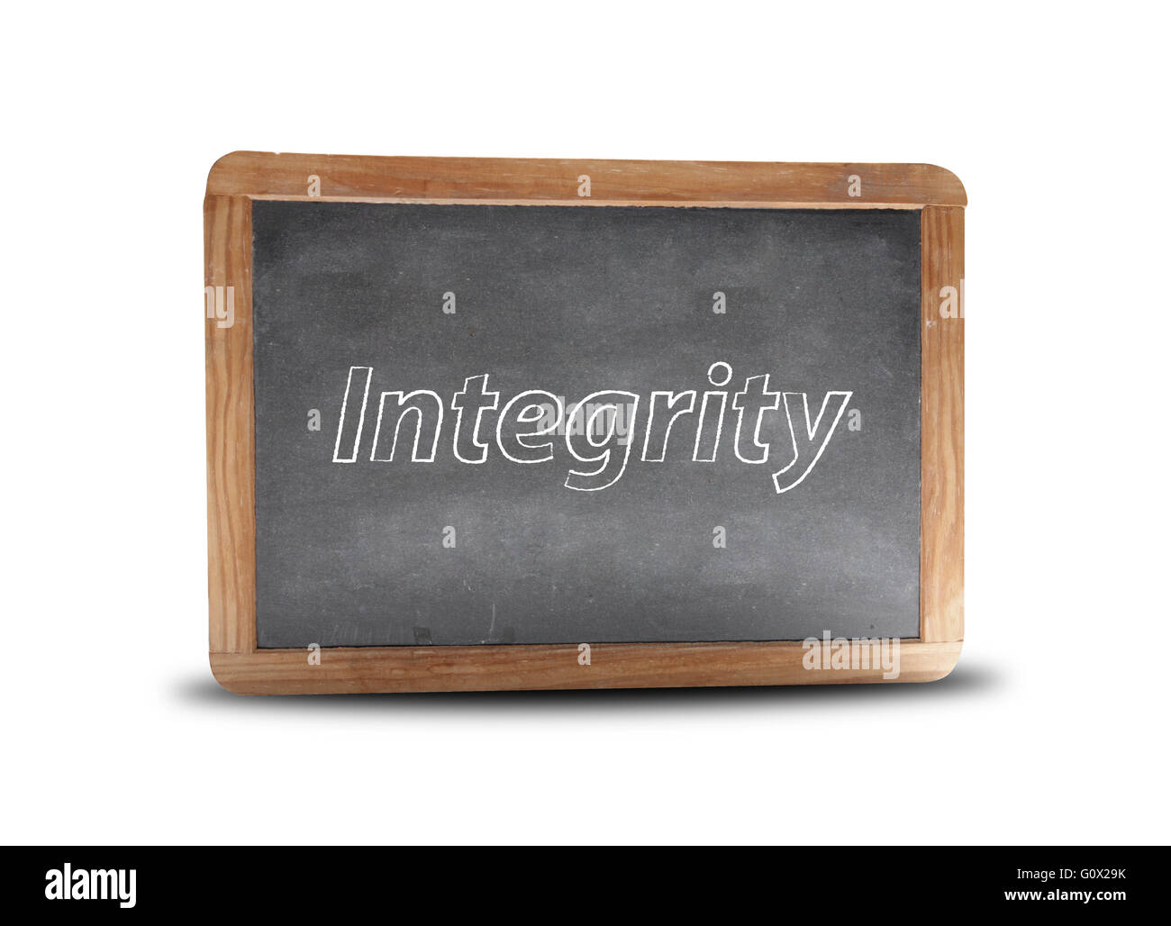 Integrità scritti su una lavagna Foto Stock