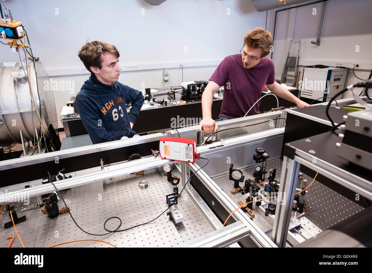 Gruppo di ricerca del laser e la fisica del plasma laboratorio del prof. Pretzler in Heinrich-Heine-University di Dusseldorf Foto Stock