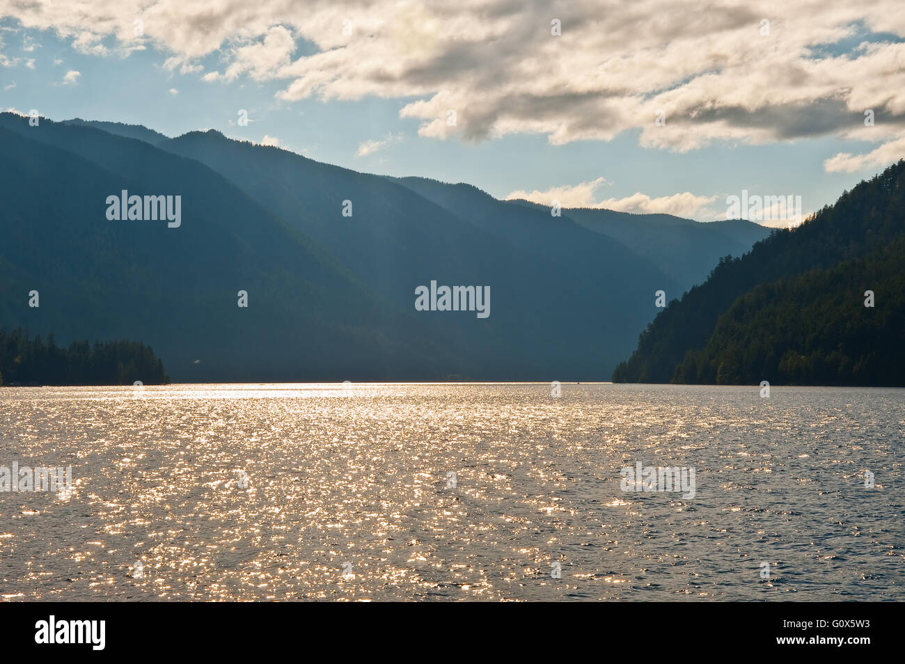 Il lago di Mezzaluna in Penisola Olimpica, stato di WA Foto Stock