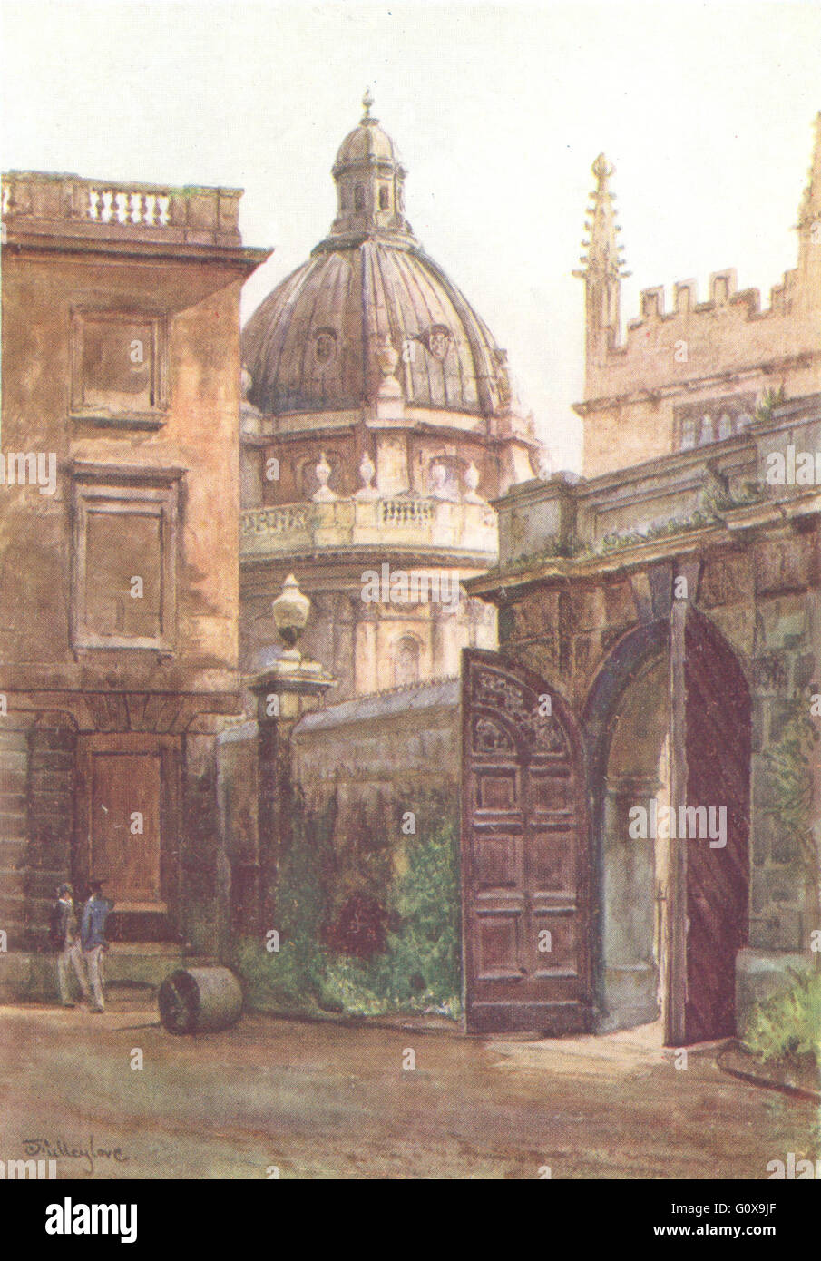 OXFORD: Gateway voce di Hertford College & Radcliffe biblioteca antica stampa 1903 Foto Stock