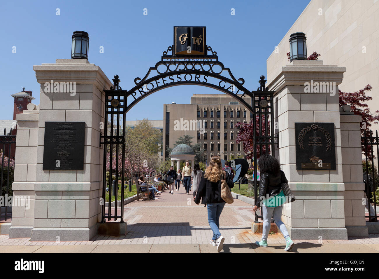 Il Professor's Gate presso la George Washington University - Washington DC, Stati Uniti d'America Foto Stock