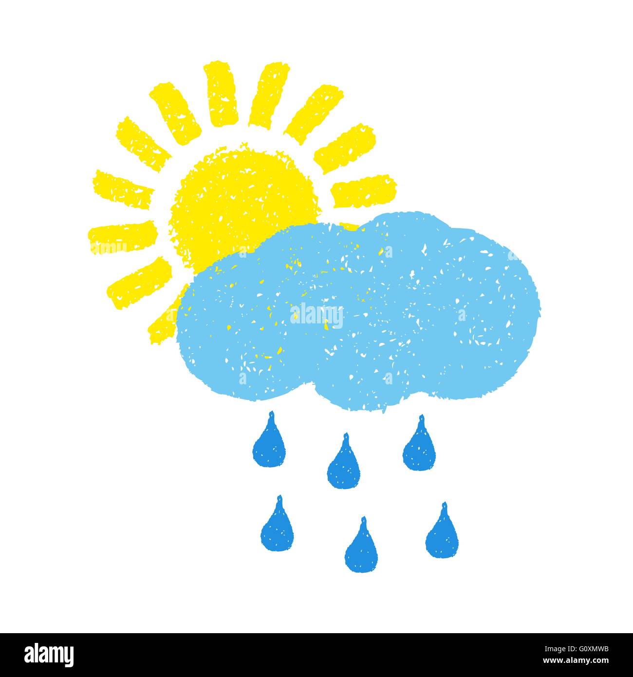 Sun, nubi e pioggia Illustrazione Vettoriale