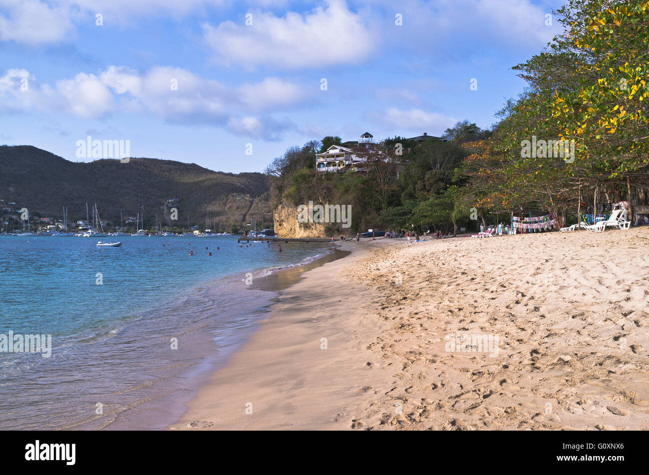 Dh Bequia island ST VINCENT Caribbean Princess Margaret Grenadines spiaggia spiagge di sabbia Foto Stock