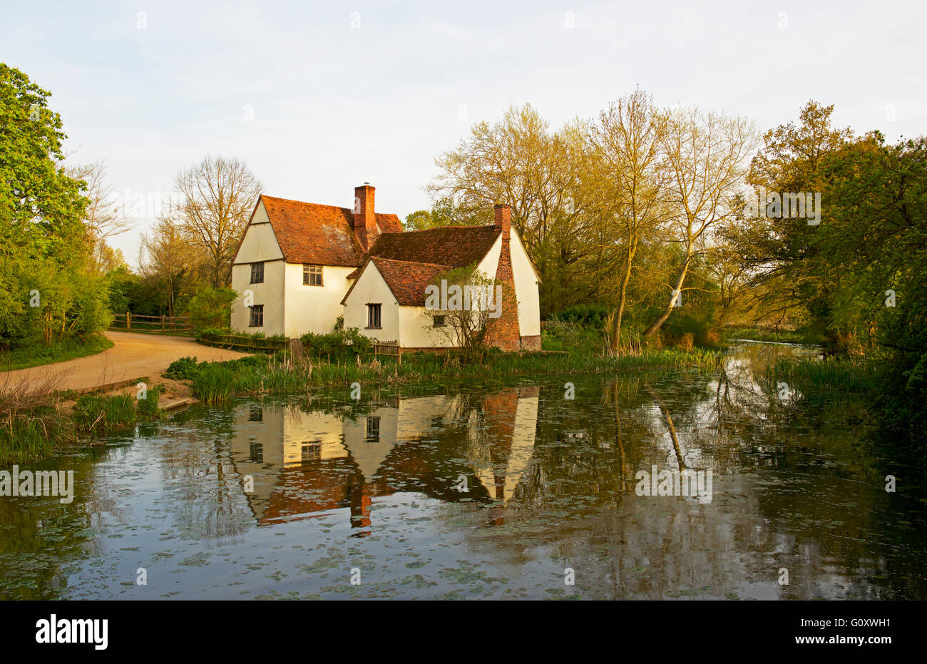 Willy Lott's Cottage a Flatford, Essex, Inghilterra, Regno Unito Foto Stock