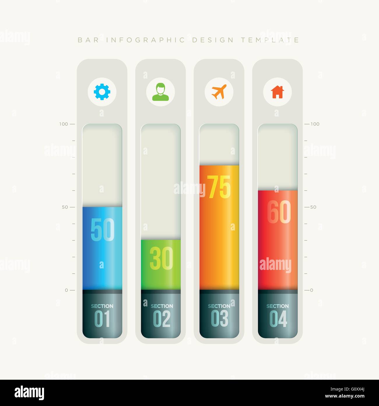Barra di vettore infografico modello di progettazione. Gli elementi sono stratificati separatamente in file vettoriale. Illustrazione Vettoriale