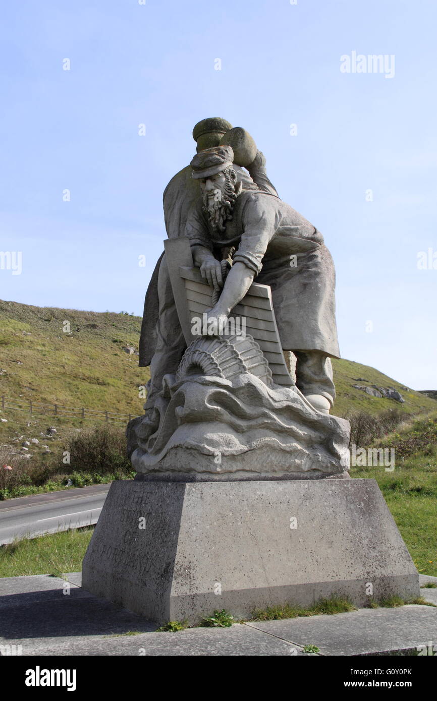 " Lo Spirito di Portland' scultura, Fortuneswell, Portland, Dorset, Inghilterra, Gran Bretagna, Regno Unito, Gran Bretagna, Europa Foto Stock