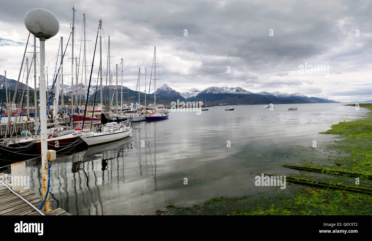 Bay yacht club, Ushuaia, Tierra del Fuego, Argentina Foto Stock