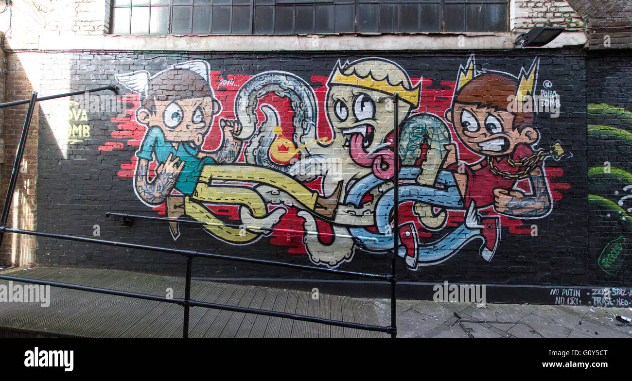 Grafitti art di Camden Town, Londra. Foto Stock