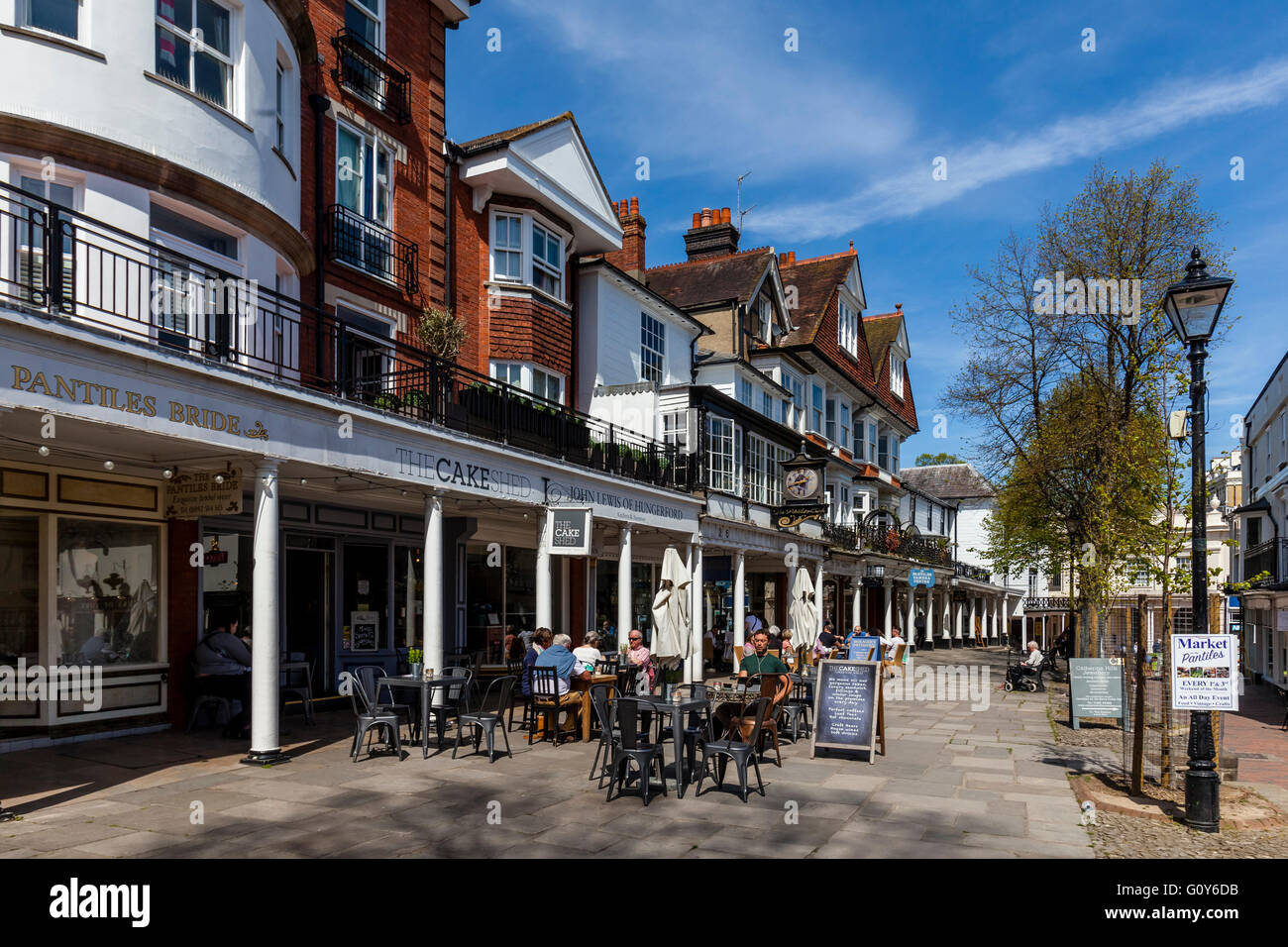 The Pantiles, Tunbridge Wells, Kent, Regno Unito Foto Stock