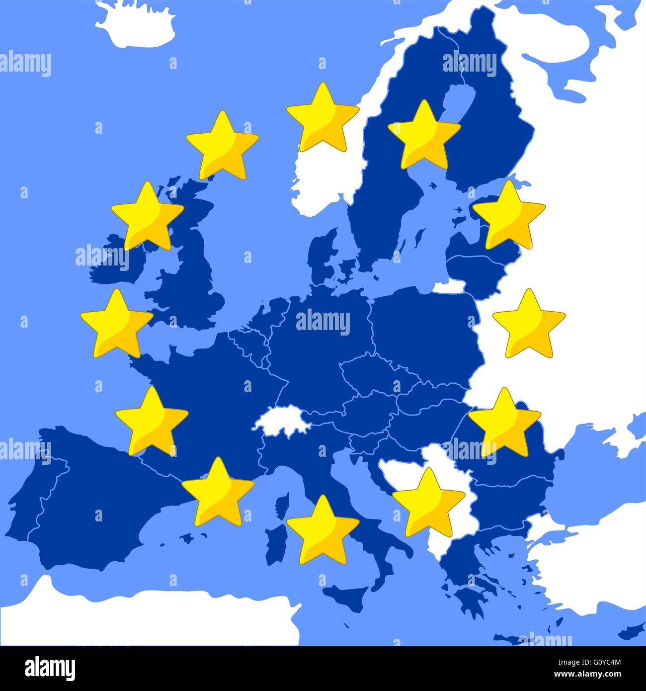 Mappa della Unione Europea Illustrazione Vettoriale