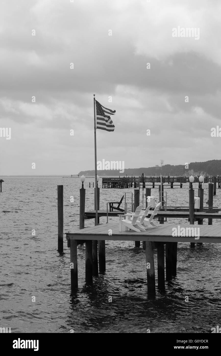 Un molo off di Chesapeake Beach. Foto Stock