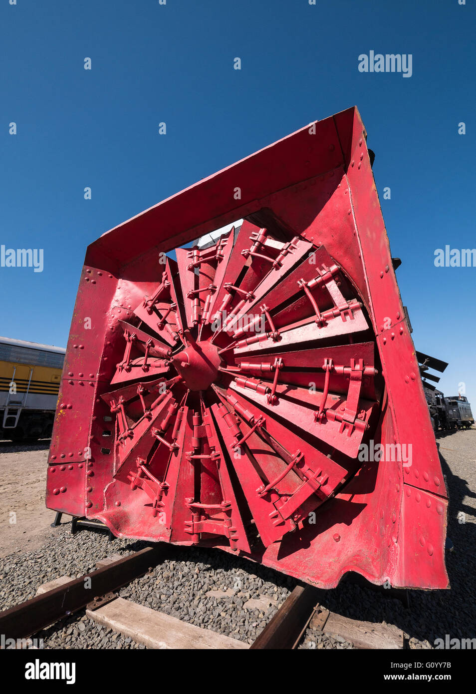 Lo spazzaneve rotativo, Colorado Railroad Museum, Golden, Colorado. Foto Stock