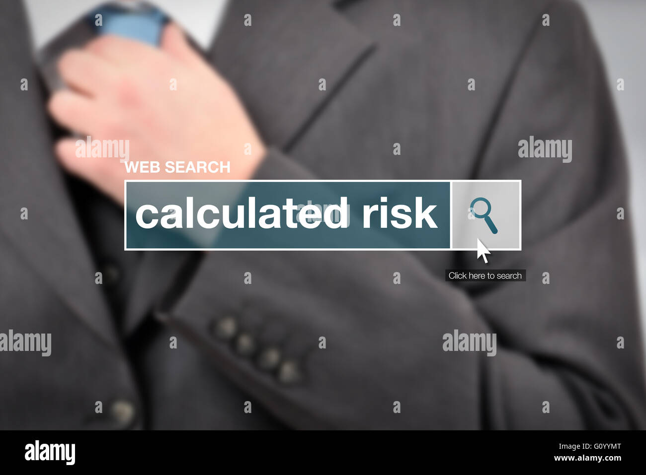 Ricerca Web bar Termine del glossario - rischio calcolato definizione nel glossario di internet. Foto Stock