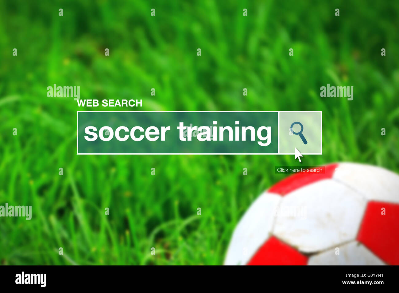 Ricerca Web bar Termine del glossario - formazione di calcio definizione nel glossario di internet. Foto Stock