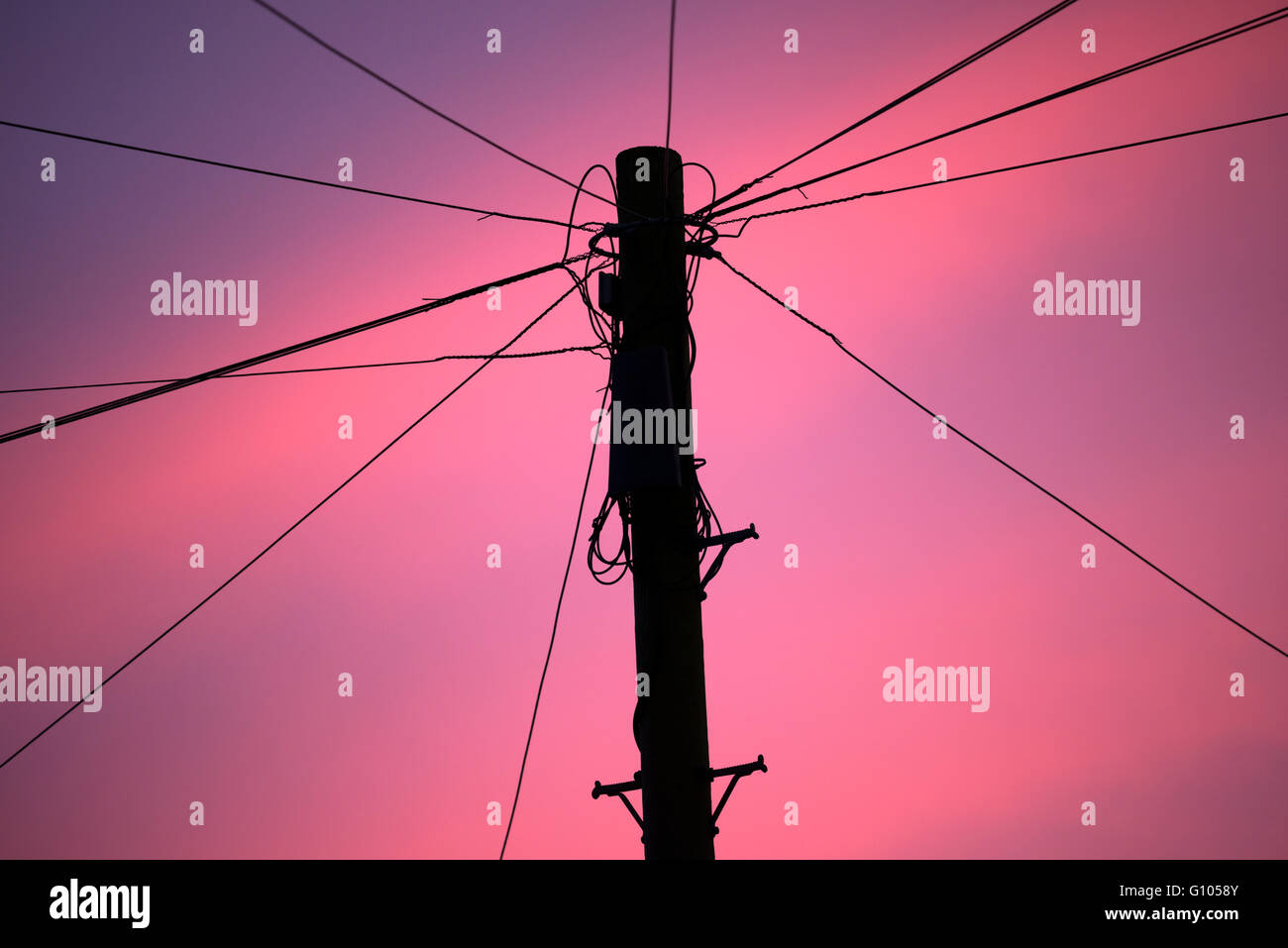 BT i cavi telefonici Foto Stock