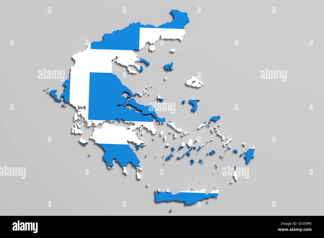 3D rendering della mappa di Grecia e bandiera. Foto Stock
