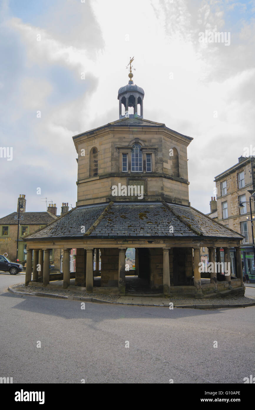 Barnard Castle Market Cross Foto Stock