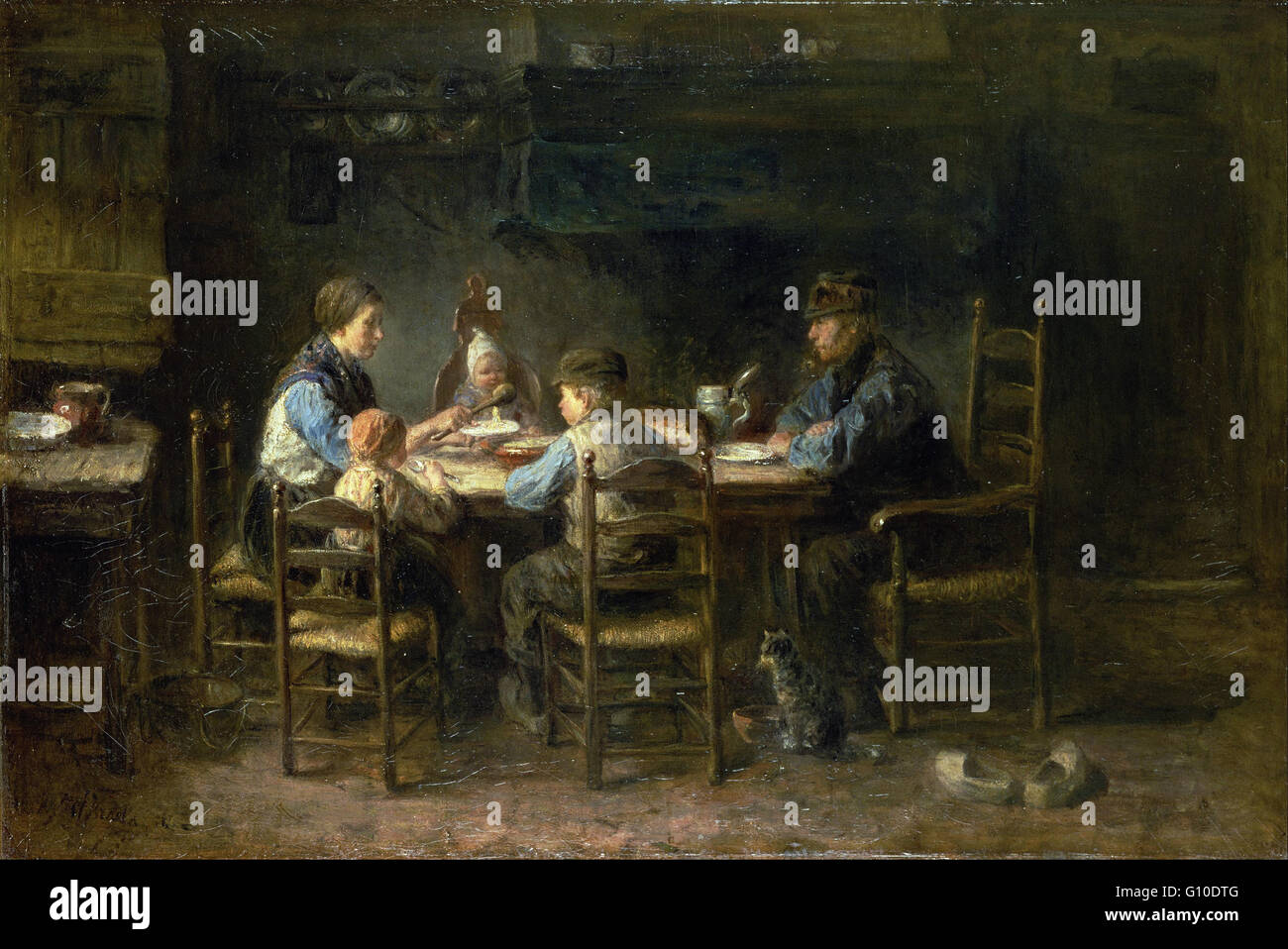 Jozef Israels - famiglia contadina a tavola - Van Gogh Museum di Amsterdam Foto Stock