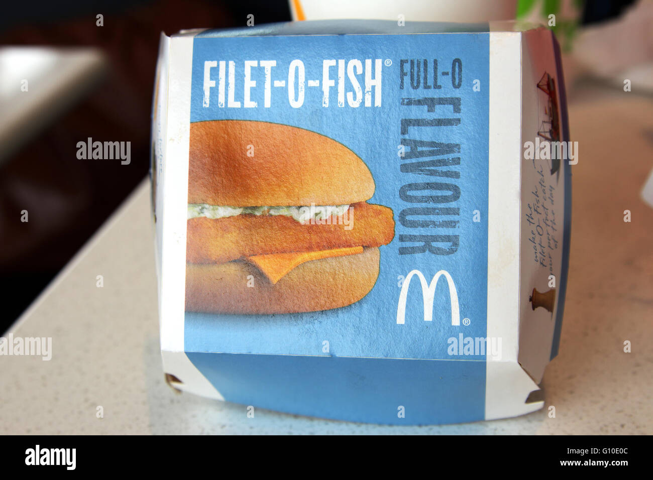 McDonald's Filet-O-hamburger di pesce il confezionamento Foto Stock