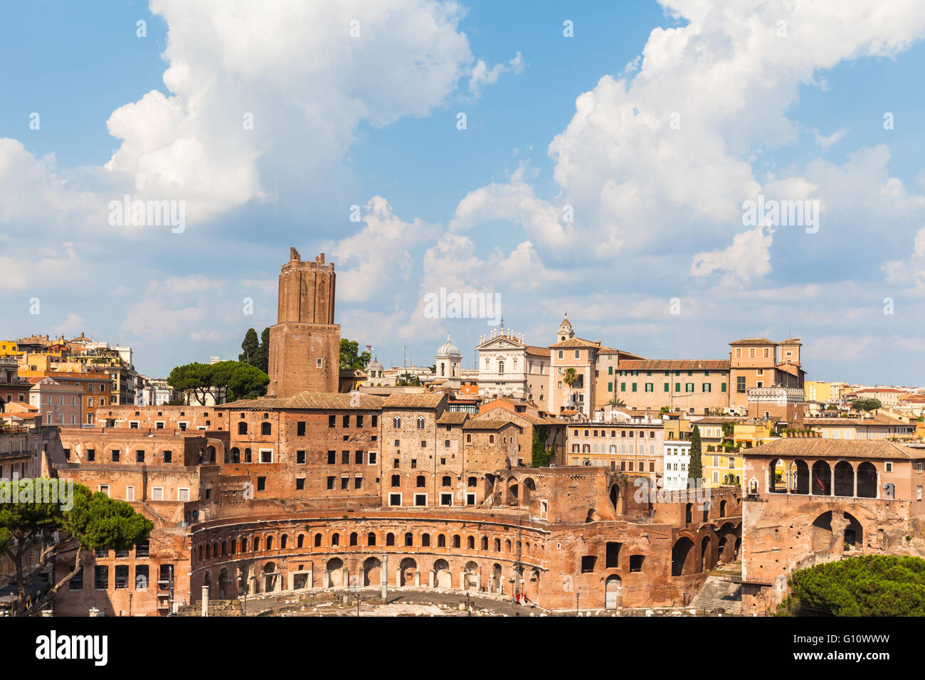 Rovine dei Mercati di Traiano (Mercati di Traiano a Roma, Italia Foto Stock