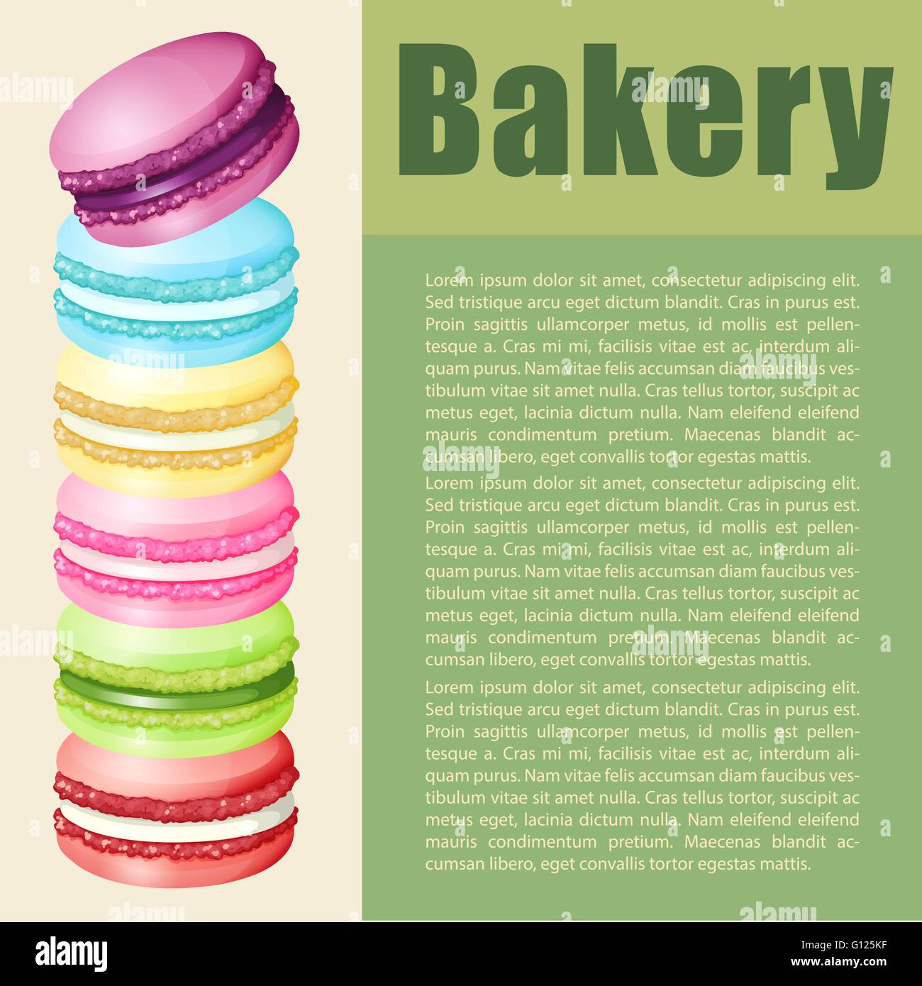 Una infografica con testo e macaron illustrazione Illustrazione Vettoriale