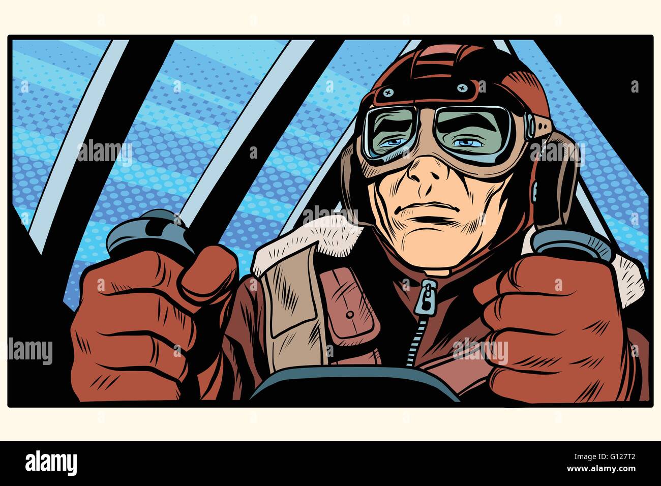 Retrò aviatore militare pilot Illustrazione Vettoriale