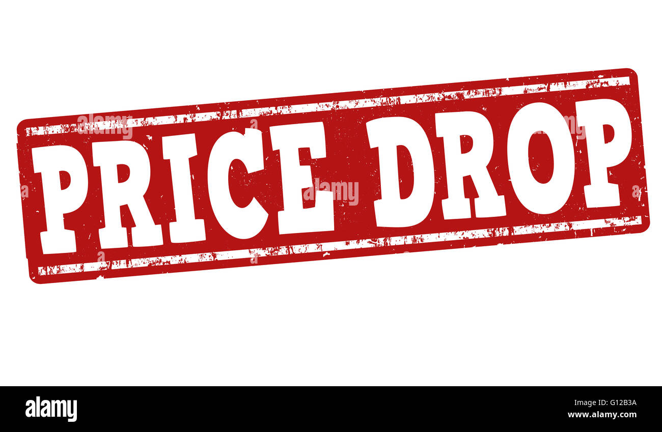 Calo dei prezzi grunge timbro di gomma su sfondo bianco, illustrazione vettoriale Foto Stock