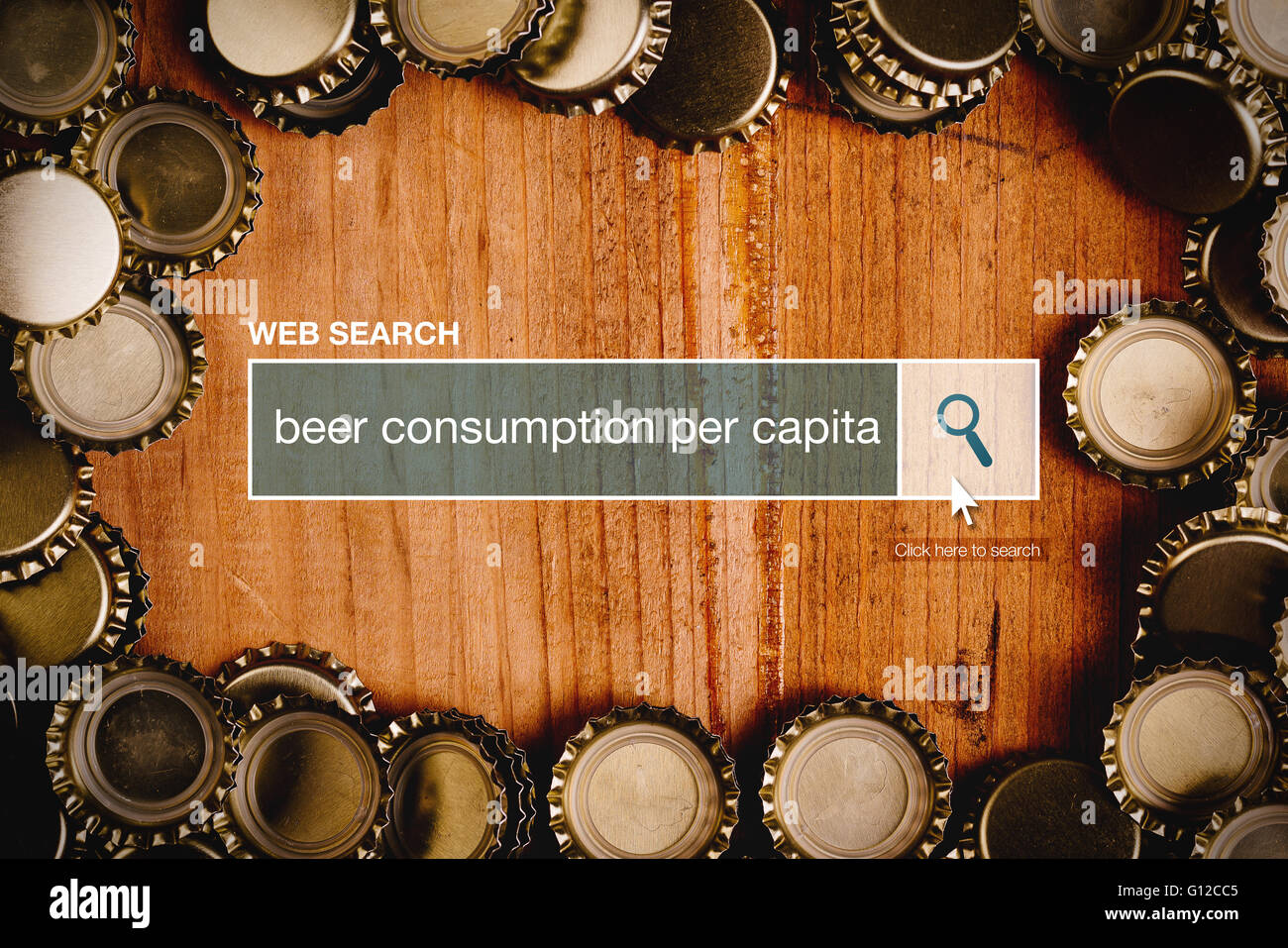 Il consumo di birra pro capite definizione nel glossario internet - Web search bar Termine del glossario Foto Stock