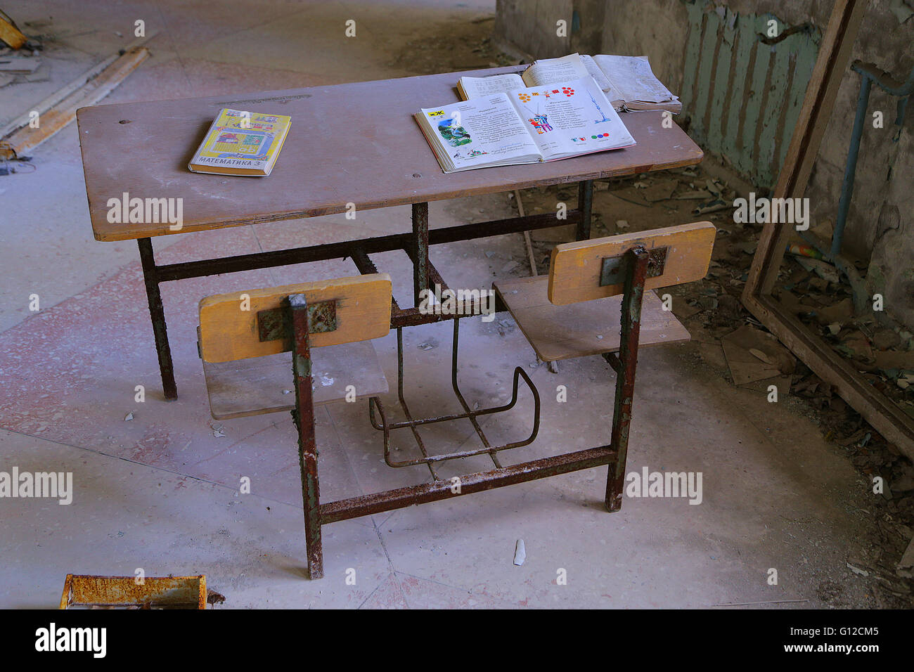 Scuola contaminati mobili / Fondi Foto Stock