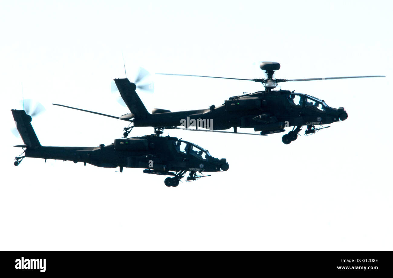 Boeing AH-64 presso il Royal International Air Tattoo, RAF Fairford, Gloucestershire, Regno Unito - 19 lug 2015 foto di Mark Campbel Foto Stock