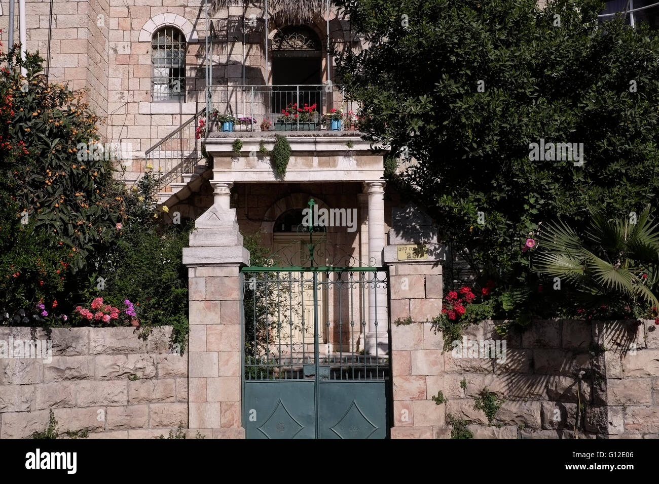 Una casa nella Colonia Tedesca o HaMoshava nel quartiere occidentale di Gerusalemme Israele Foto Stock