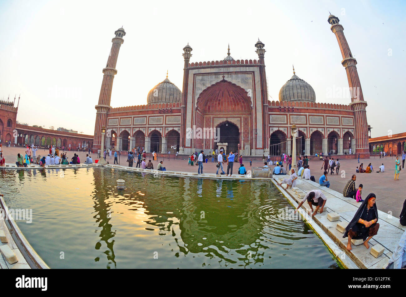 Jama Masjid o moschea, New Delhi, India Foto Stock